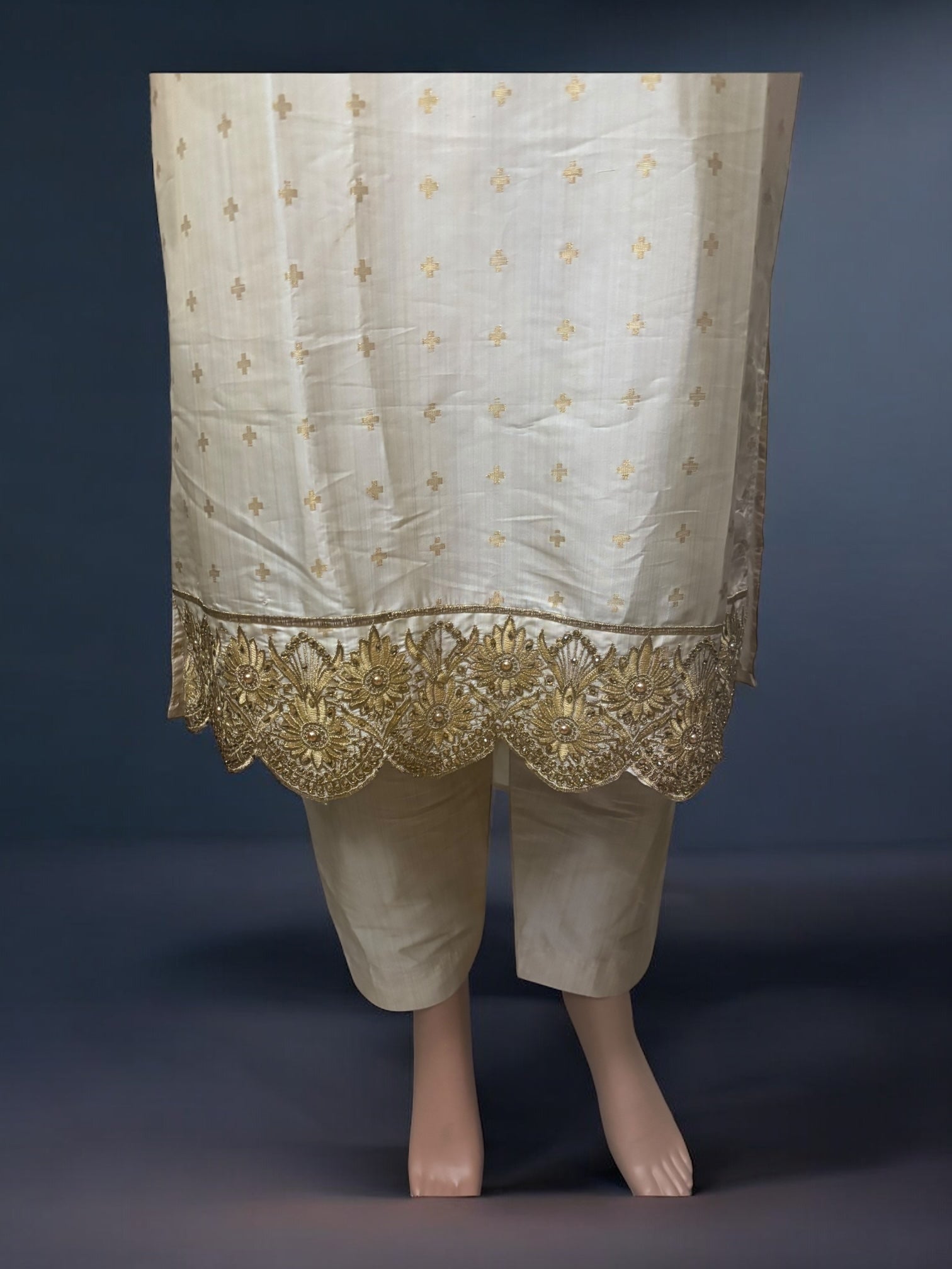 Traditional Salwar Kameez set by Saree Ghor Charlotte, ethnic wear for women featuring vibrant fabric and intricate design.
