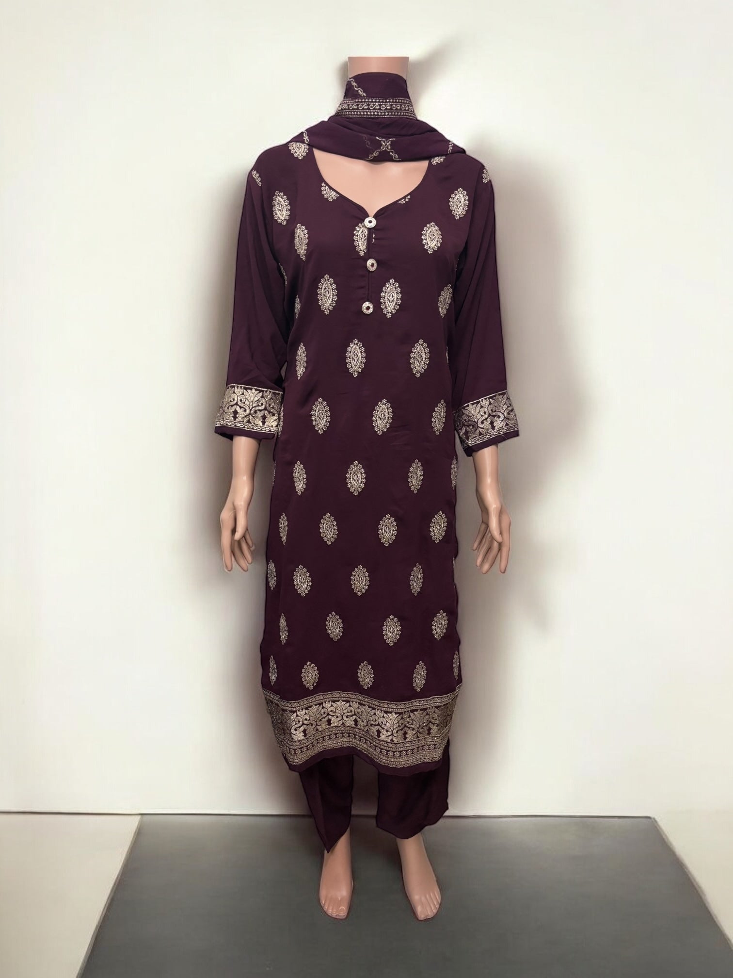 Traditional Saree Ghor Charlotte Salwar Kameez set for women, featuring ethnic wear with intricate designs and vibrant colors.