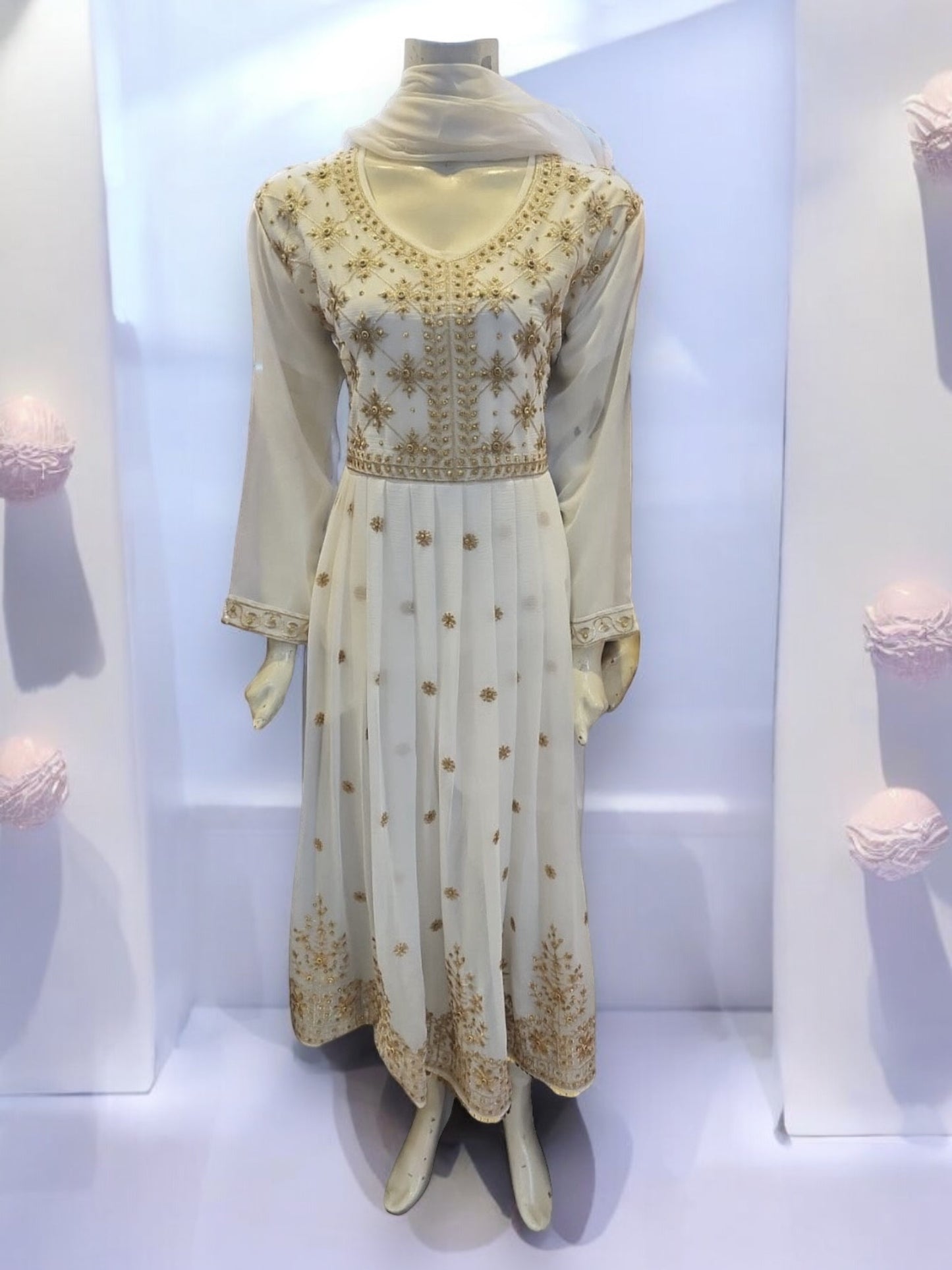 White Designer Party Wear Dress-Ethnic Wear for Women - 205 - Saree Ghor Charlotte