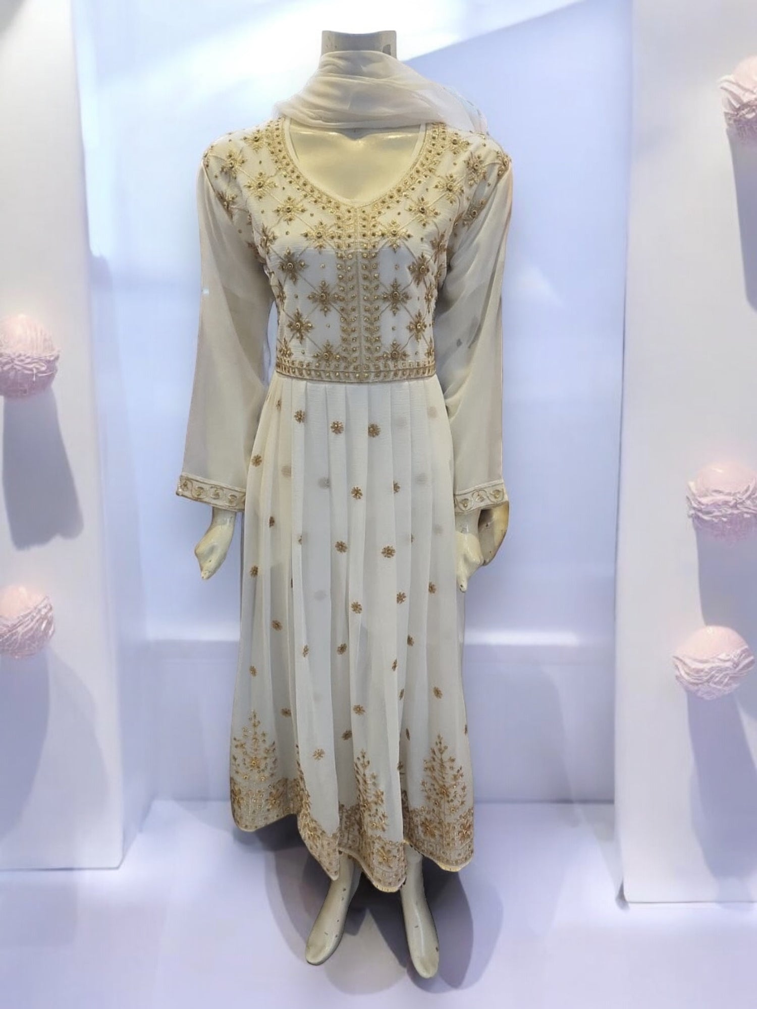 White Designer Party Wear Dress-Ethnic Wear for Women - 205 - Saree Ghor Charlotte