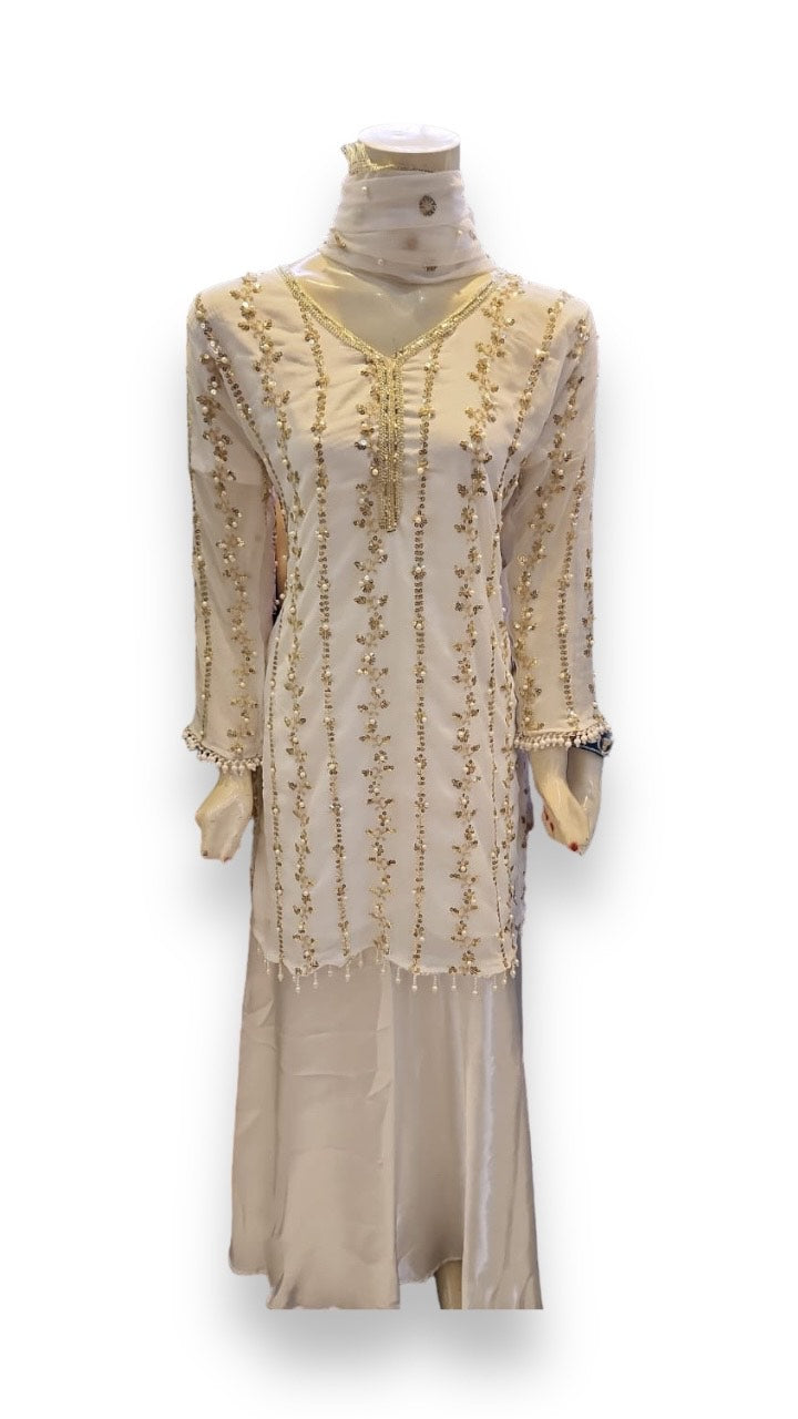 White Great Value Traditional Salwar Kameez Suit by Saree Ghor Charlotte, ethnic women’s wear with intricate designs and comfortable fit.
