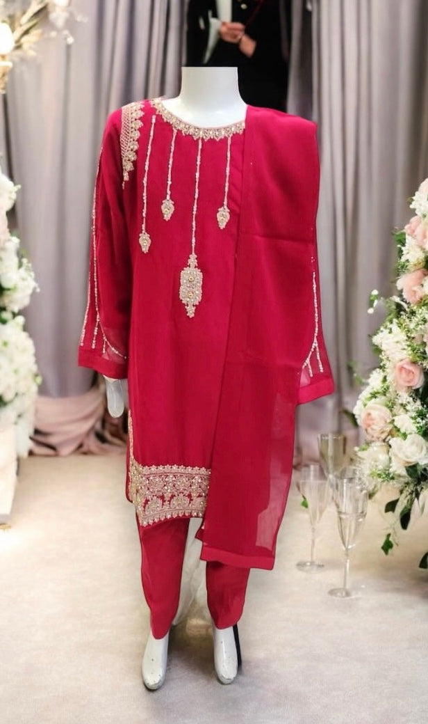 Girls traditional designer Salwar Kameez suit by Saree Ghor Charlotte, showcasing elegant ethnic wear with intricate embroidery.