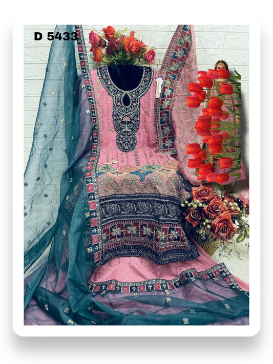 Traditional Designer Gharara Salwar Kameez Suit -Ethnic Wear for Women-D 5433 C - Saree Ghor Charlotte