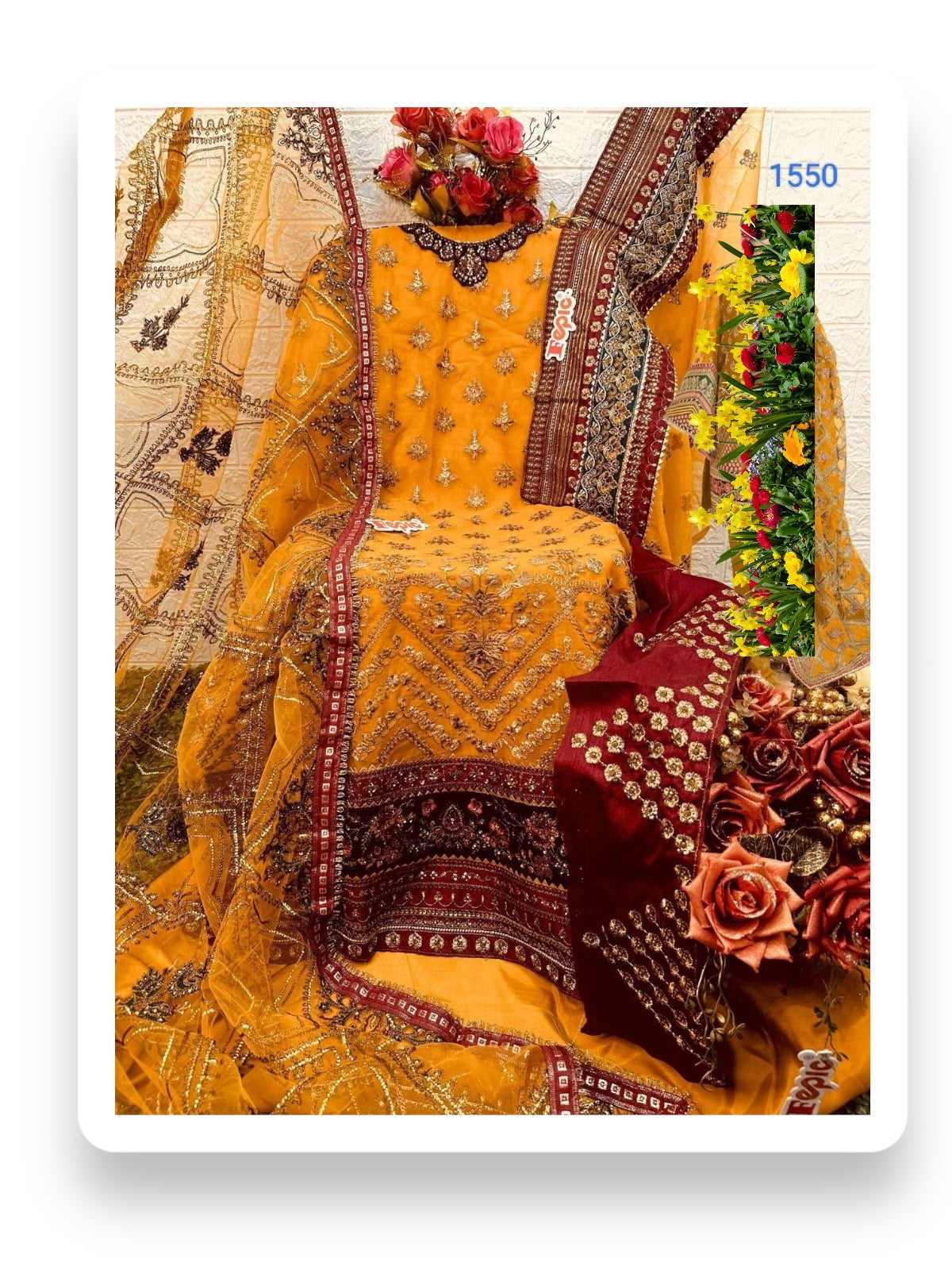 Traditional designer Salwar Kameez suit by Saree Ghor Charlotte, ethnic wear for women with intricate patterns and vibrant colors.
