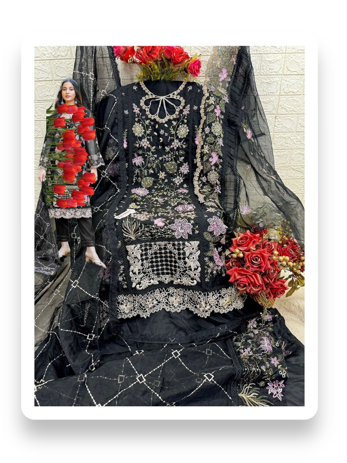 Traditional Saree Ghor Charlotte designer salwar kameez suit for women, showcasing intricate ethnic embroidery and vibrant fabric.