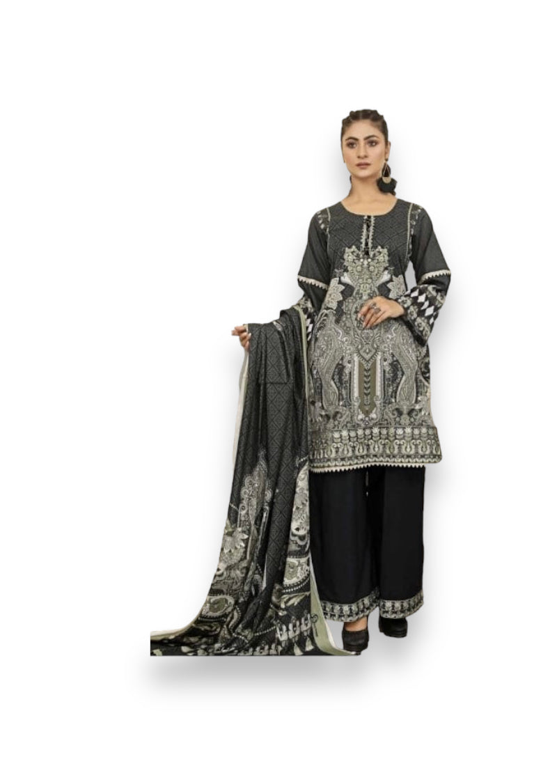 Traditional embroidered Haya designer Pakistani salwar kameez for women, featuring intricate embroidery and ethnic cultural details.