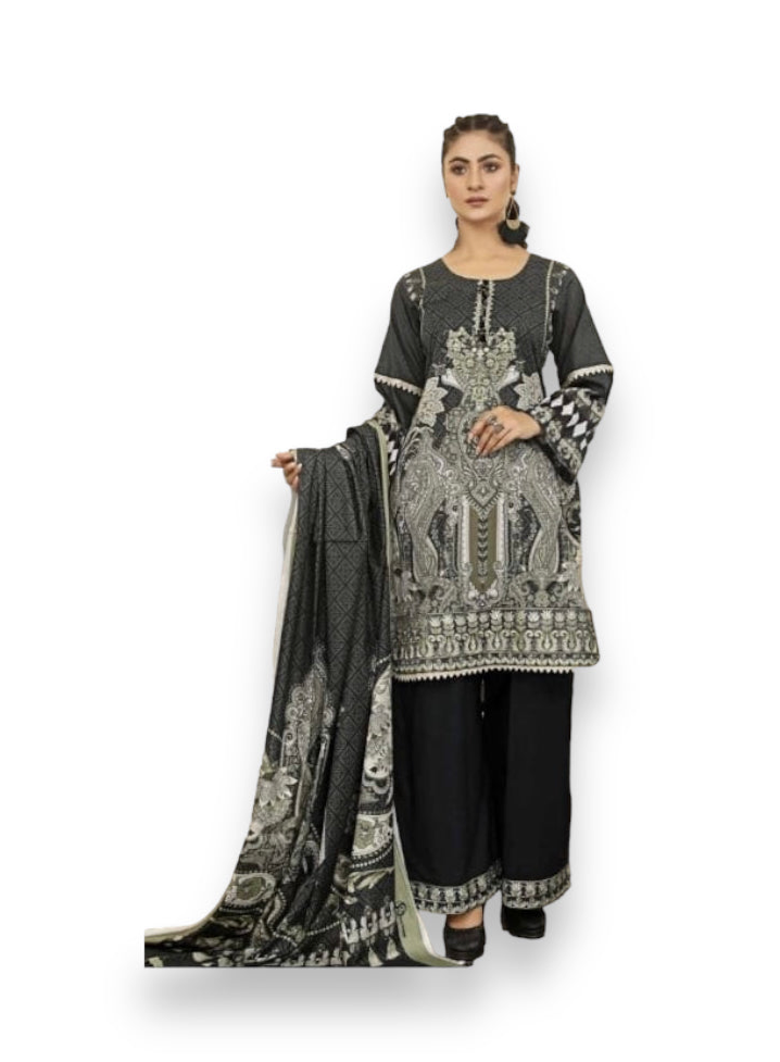 Traditional embroidered Haya designer Pakistani salwar kameez by Saree Ghor Charlotte, showcasing intricate embroidery and vibrant ethnic style.