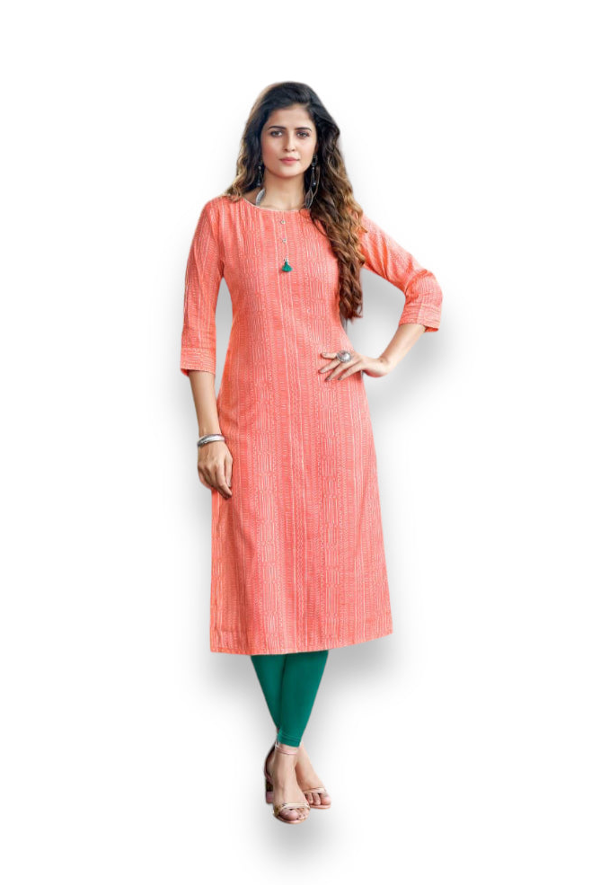 ZOORI- Traditional Rayon Print Kurti - Ethnic Wear for Women-07 - Saree Ghor Charlotte