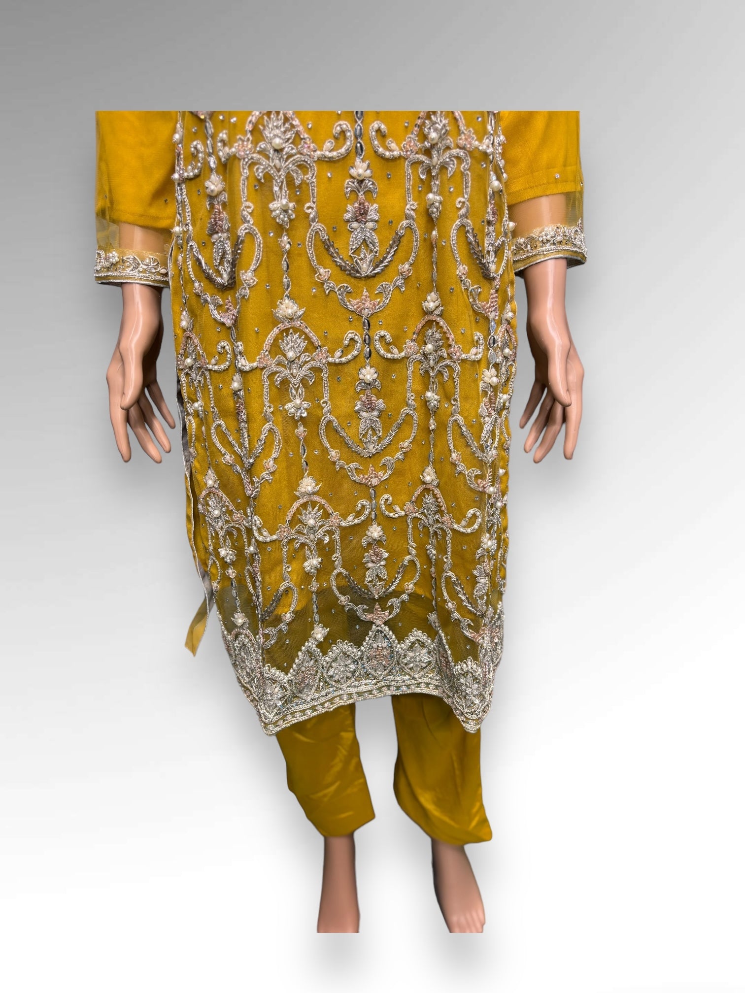 Elegant designer handwork Salwar Kameez ensemble by Saree Ghor Charlotte, traditional ethnic wear for women.
