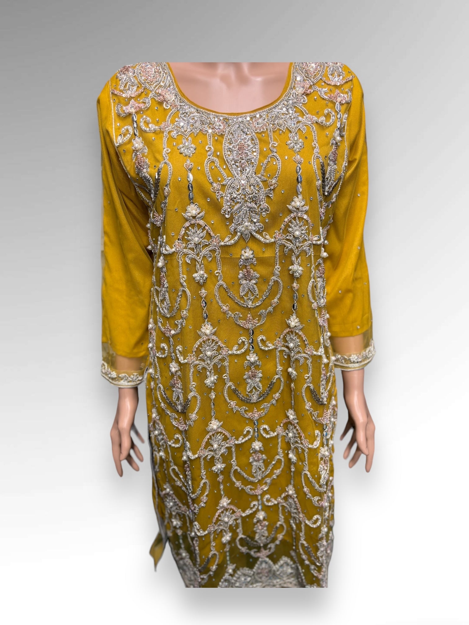 Elegant designer handwork Salwar Kameez ensemble by Saree Ghor Charlotte, traditional ethnic wear for women.