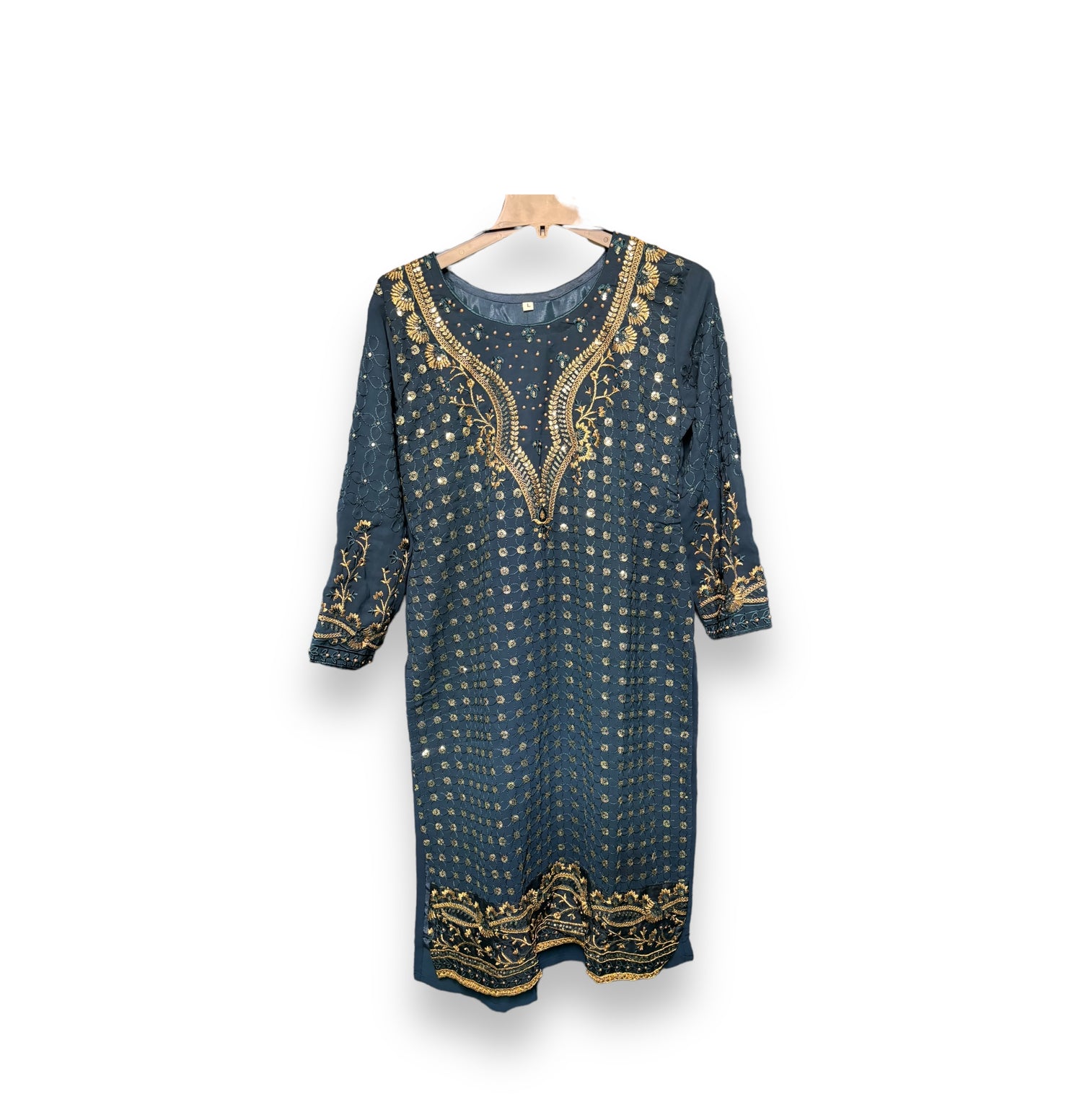 Faux Georgette Traditional Wear Suit with Embroidery Work- Ethnic Wear for Women - Saree Ghor Charlotte
