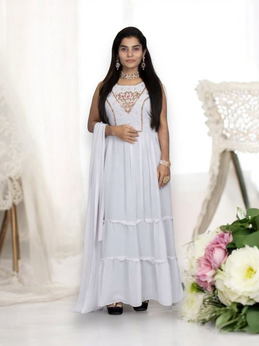 Great Value: Georgette Stone Work Long Gown - Elegant and Affordable-04 - Saree Ghor Charlotte