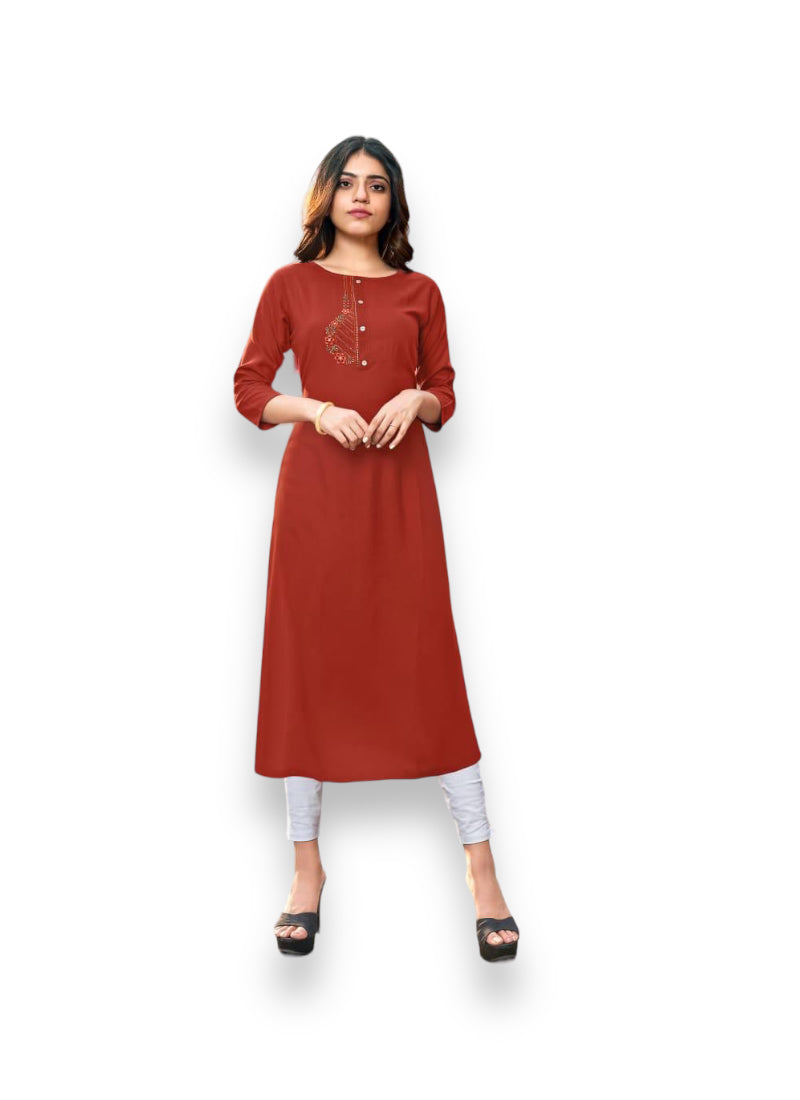 Traditional cotton Kurti from Saree Ghor Charlotte, showcasing vibrant ethnic design for women, part of Sarena Vol2 collection.