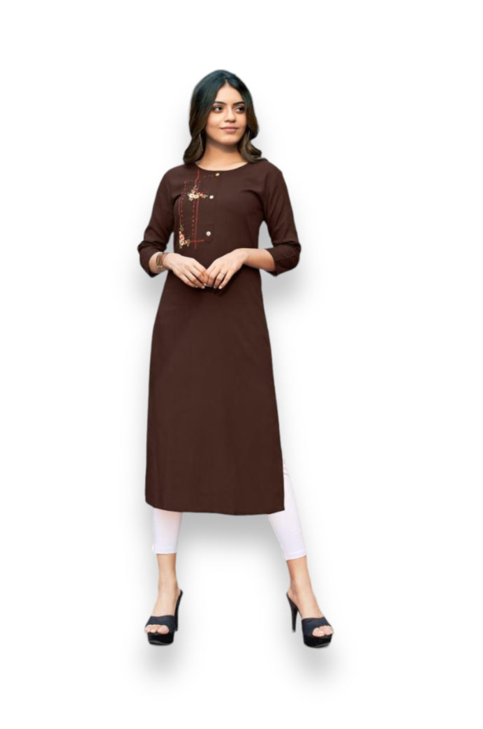 Traditional cotton Kurti from Saree Ghor Charlotte, part of Sarena Vol2, featuring ethnic floral patterns and classic styling.