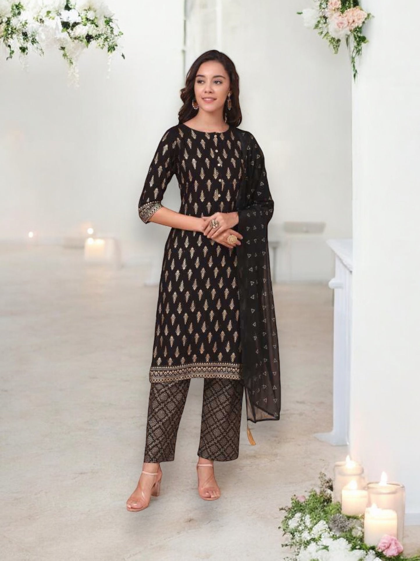 Traditional Designer Wear Kurti with Pant and Dupatta Set - 9901-Ethnic Wear for Women - Saree Ghor Charlotte