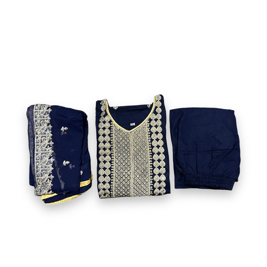 Traditional linen Salwar Kameez suit by Saree Ghor Charlotte, featuring elegant ethnic design for women, perfect for parties and cultural events.