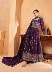 Traditional Nayra Cut faux Georgette wedding wear salwar suit for women, featuring intricate embroidery and elegant ethnic style.
