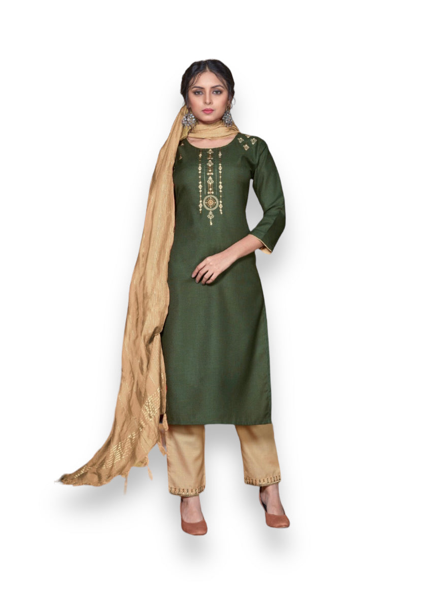 Traditional Salwar Kameez suit by Saree Ghor Charlotte, elegant ethnic wear for women featuring intricate embroidery and vibrant fabric.