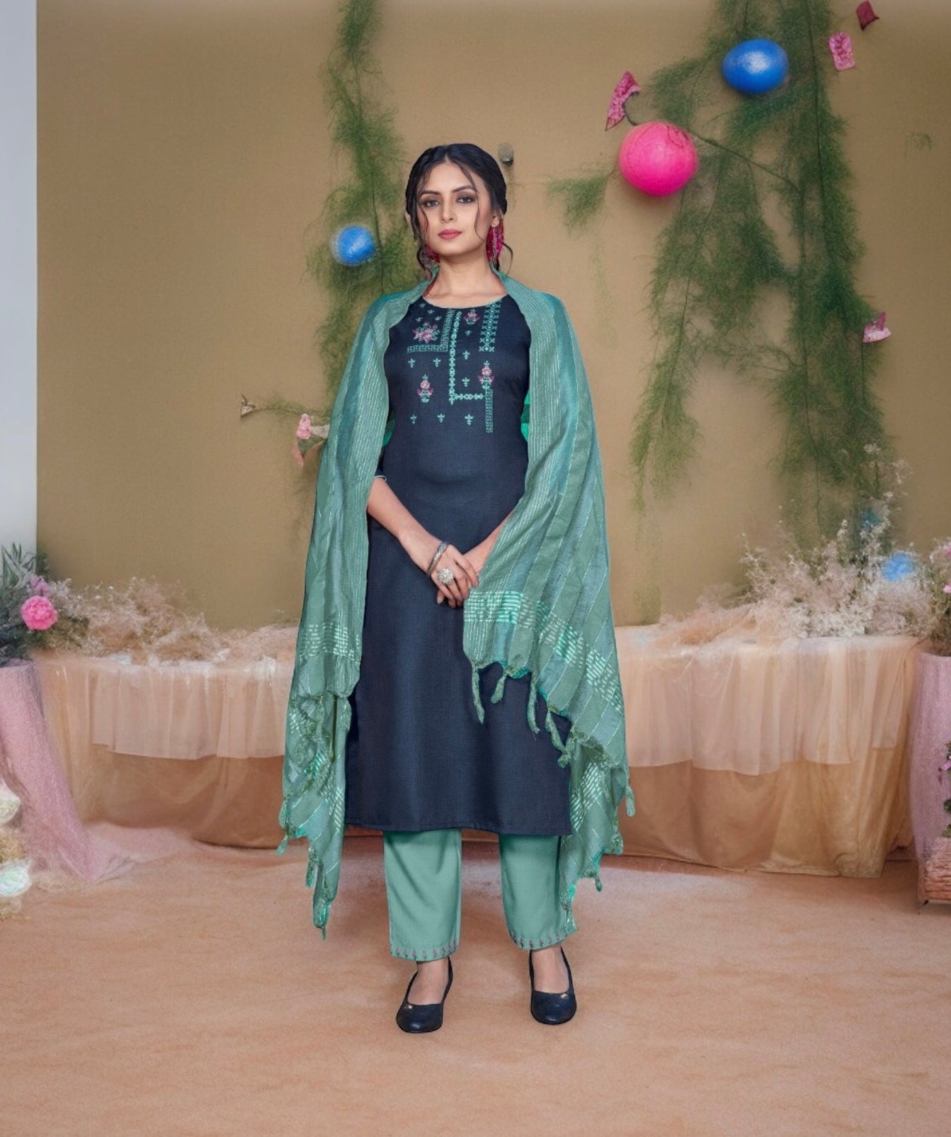 Traditional Saree Ghor Charlotte Salwar Kameez suit for women, featuring vibrant ethnic wear with intricate embroidery and elegant design.