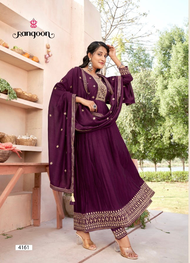 Traditional Vichitra Silk Salwar Kameez with fancy work, ethnic wear for women, by Saree Ghor Charlotte.