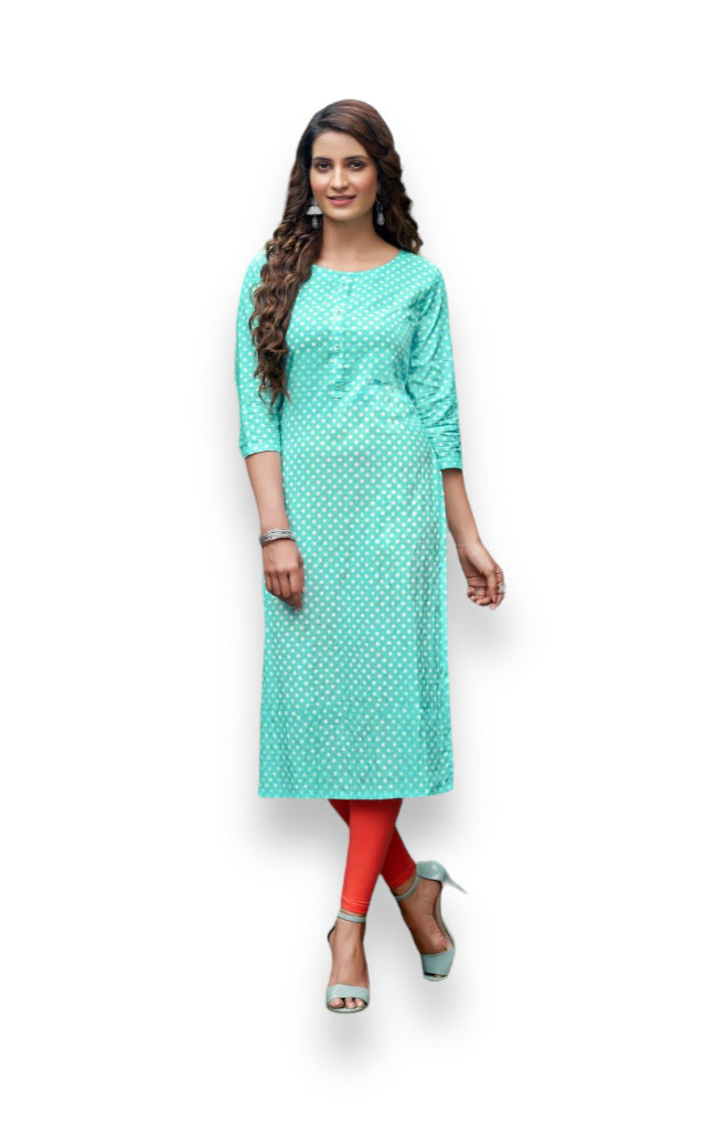 Zoori traditional rayon print kurti from Saree Ghor Charlotte, ethnic women's salwar kameez with vibrant print and cultural design.