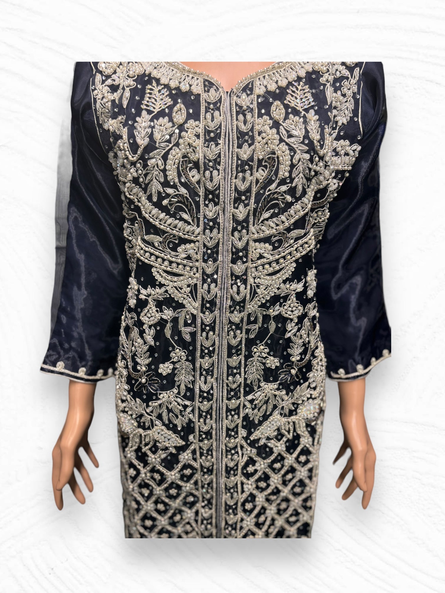 Designer Saree Ghor Charlotte Salwar Kameez ensemble with intricate handwork, ethnic wear for women, traditional cultural attire.