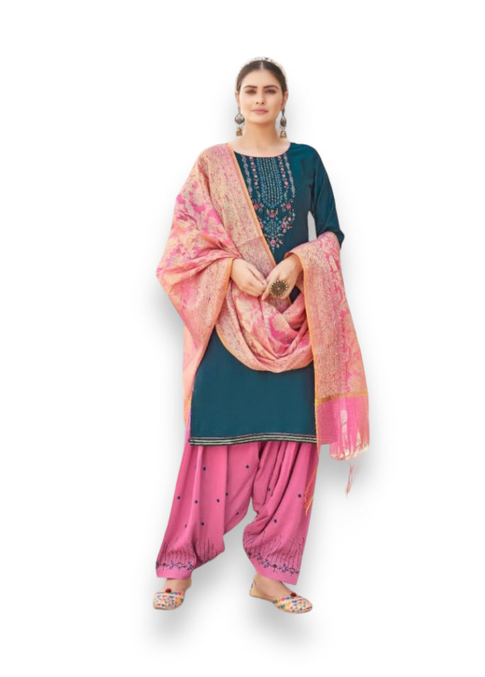 Luxe Silk Salwar Suit by Saree Ghor Charlotte featuring intricate Kalaroop Sunheri design in a stylish and comfortable salwar kameez.