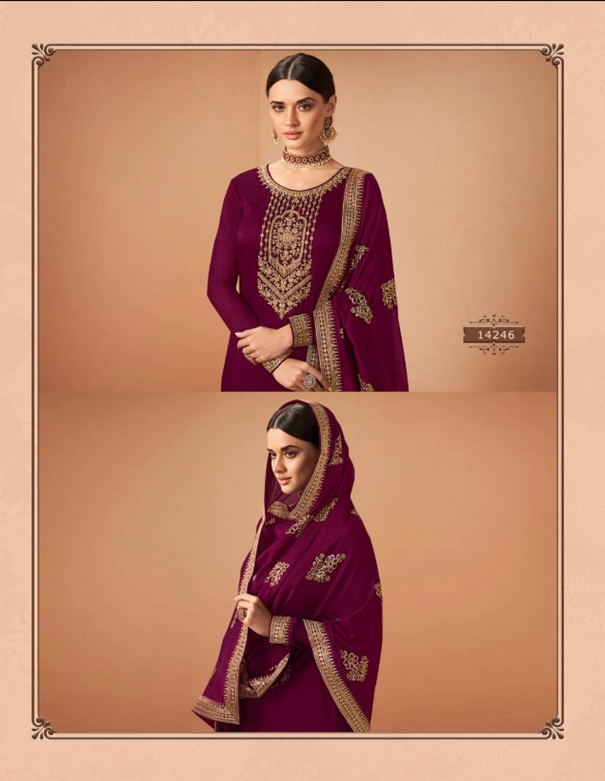 Traditional silk georgette salwar kameez for women with blooming floral design, by Saree Ghor Charlotte, ethnic cultural wear.