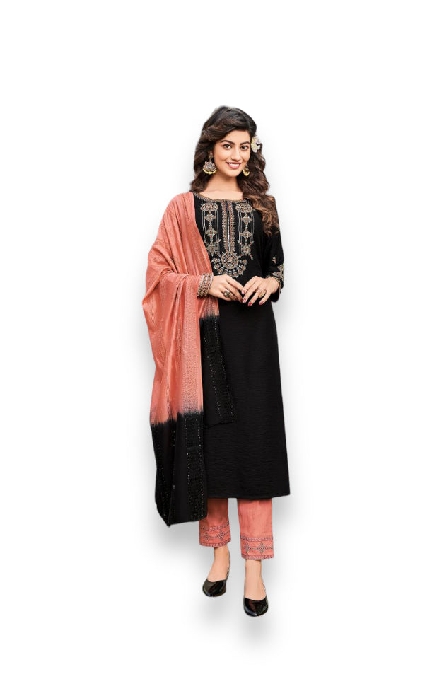 Traditional Naylon Viscose Salwar Kameez by Saree Ghor Charlotte, elegant ethnic wear for women with intricate detailing.