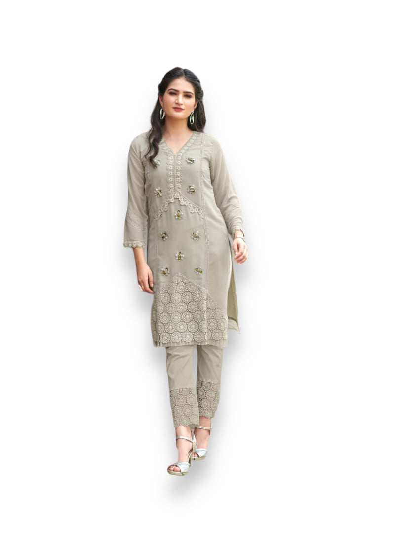 Traditional party wear Kurti set with pant by Saree Ghor Charlotte, featuring vibrant ethnic design for women.