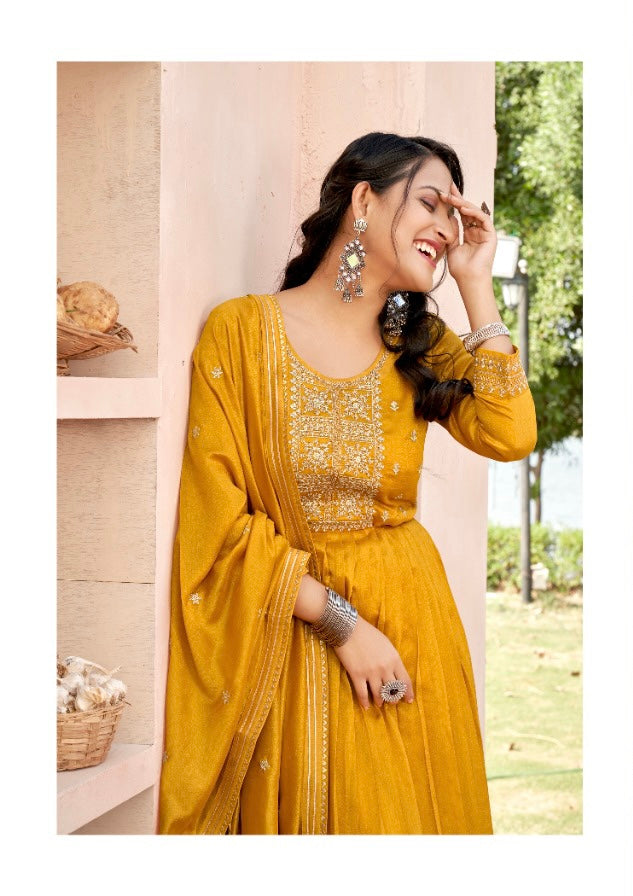 Traditional Vichitra Silk Salwar Kameez by Saree Ghor Charlotte with fancy embroidery, cultural ethnic wear for women.