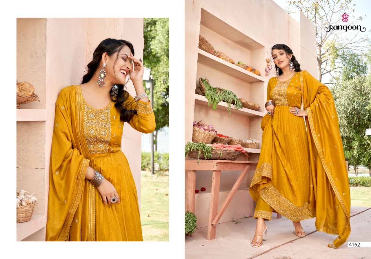 Traditional Vichitra Silk Salwar Kameez by Saree Ghor Charlotte with fancy embroidery, cultural women's ethnic wear.