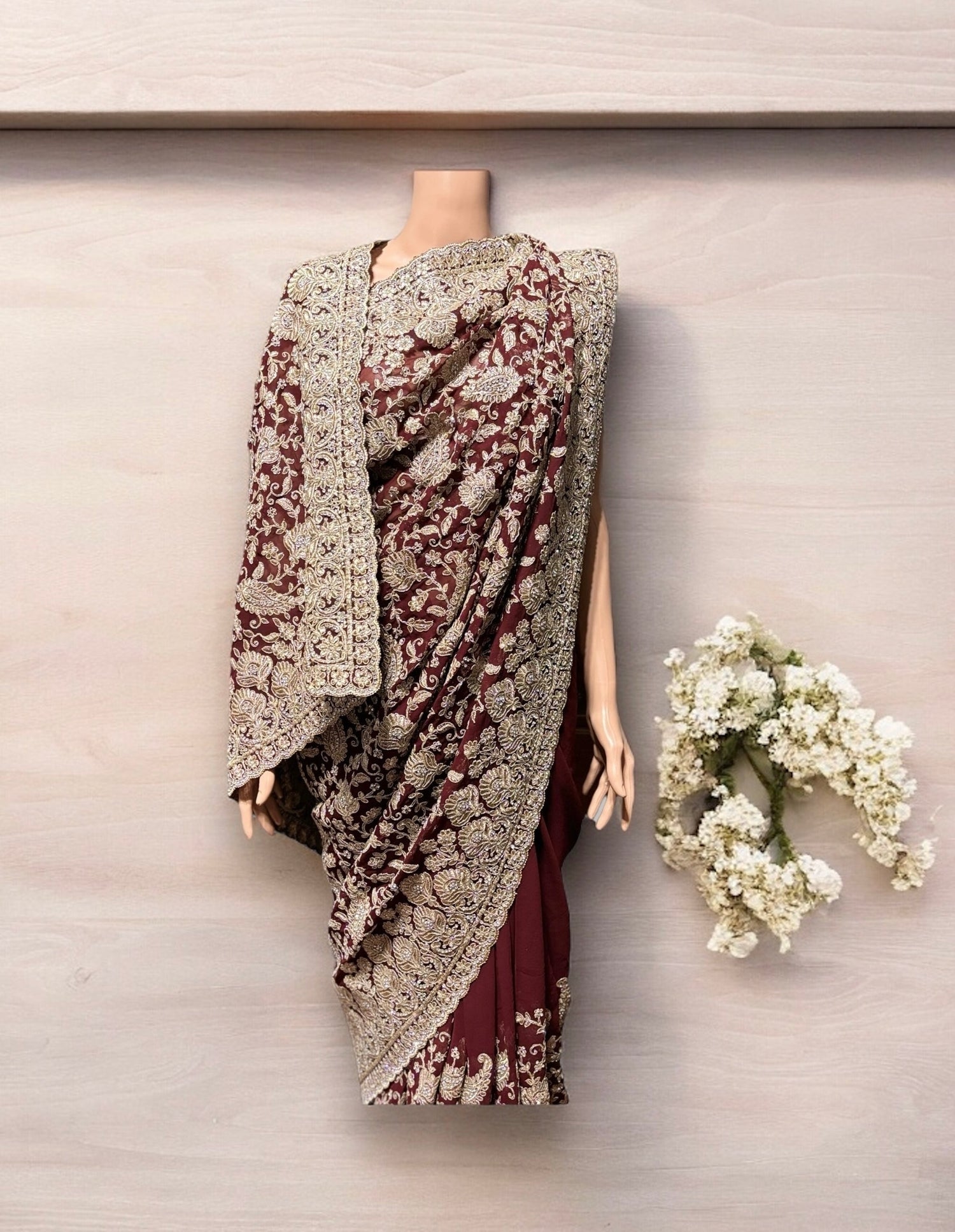 All Over Work Party Wear Traditional Designer Saree- Indian Ethnic Wear for Women - Saree Ghor Charlotte