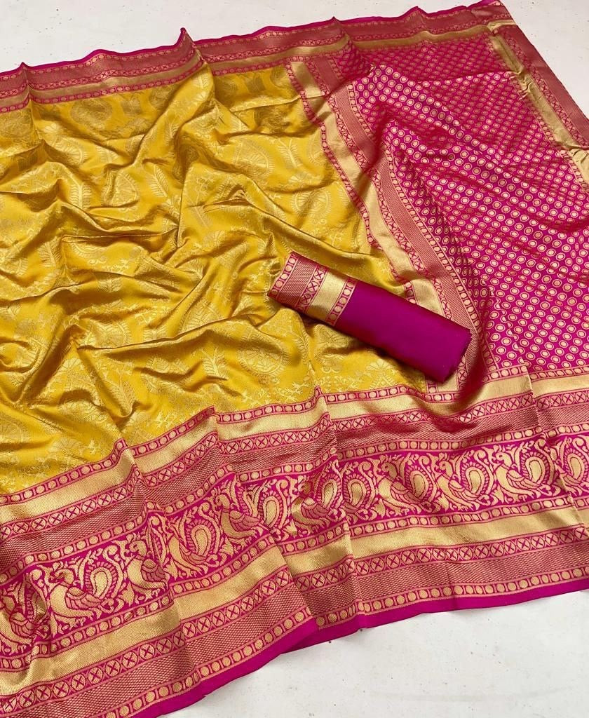 Banarasi Soft Silk Traditional Designer Saree, Cultural Wear for Women, 308 - Saree Ghor Charlotte