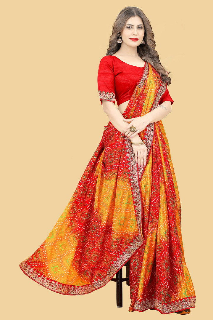 Chinon Silk Traditional Designer Saree – Ethnic Wear for Women- 318 - Saree Ghor Charlotte