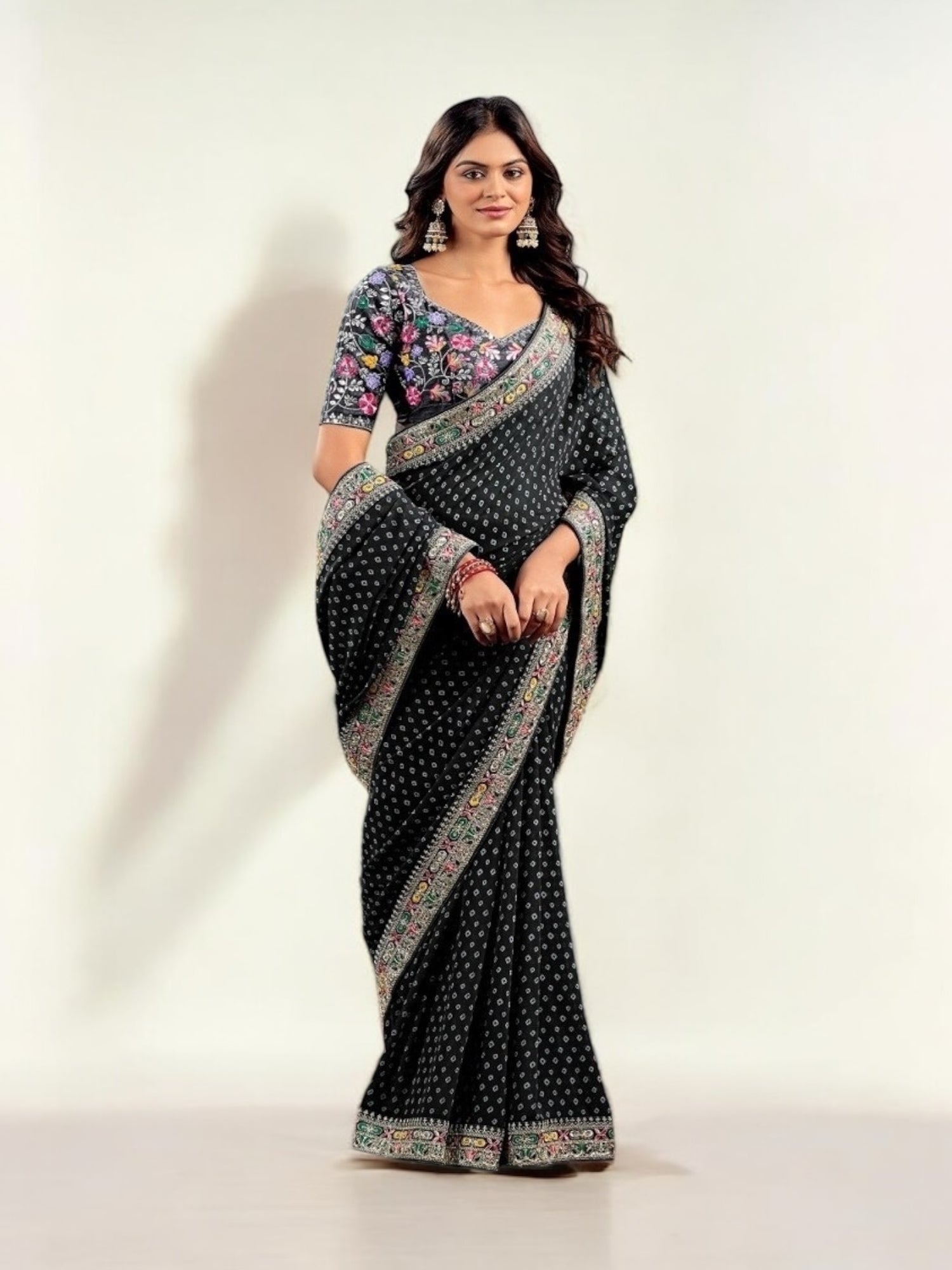 Georgette Traditional Designer Saree with Ready Blouse– Ethnic Wear for Women- 309 - Saree Ghor Charlotte