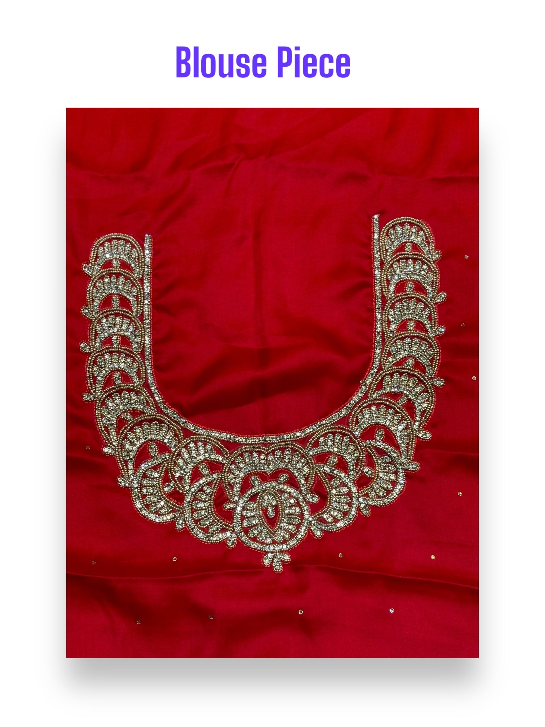 Red Color Designer Handwork Saree With Stones , Indian Cultural Wear for Women - Saree Ghor Charlotte
