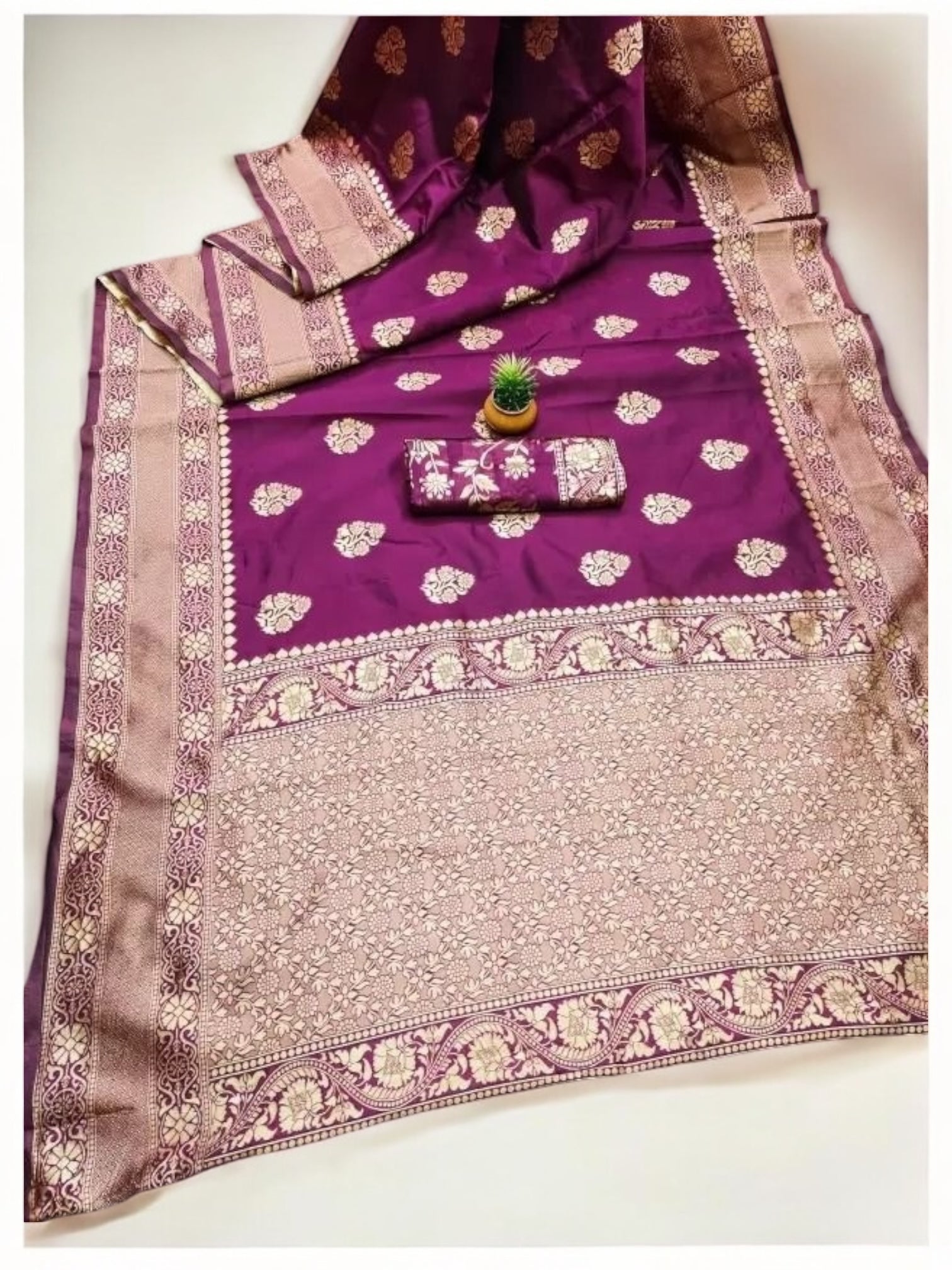 Soft Lichi Silk Traditional Designer Saree, Cultural Wear for Women, 311 - Saree Ghor Charlotte