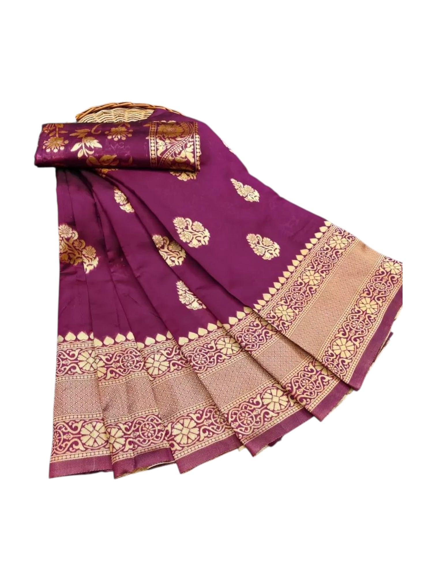 Soft Lichi Silk Traditional Designer Saree, Cultural Wear for Women, 311 - Saree Ghor Charlotte