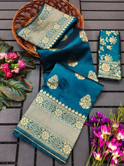 Soft Lichi Silk Traditional Designer Saree, Cultural Wear for Women, 312 - Saree Ghor Charlotte