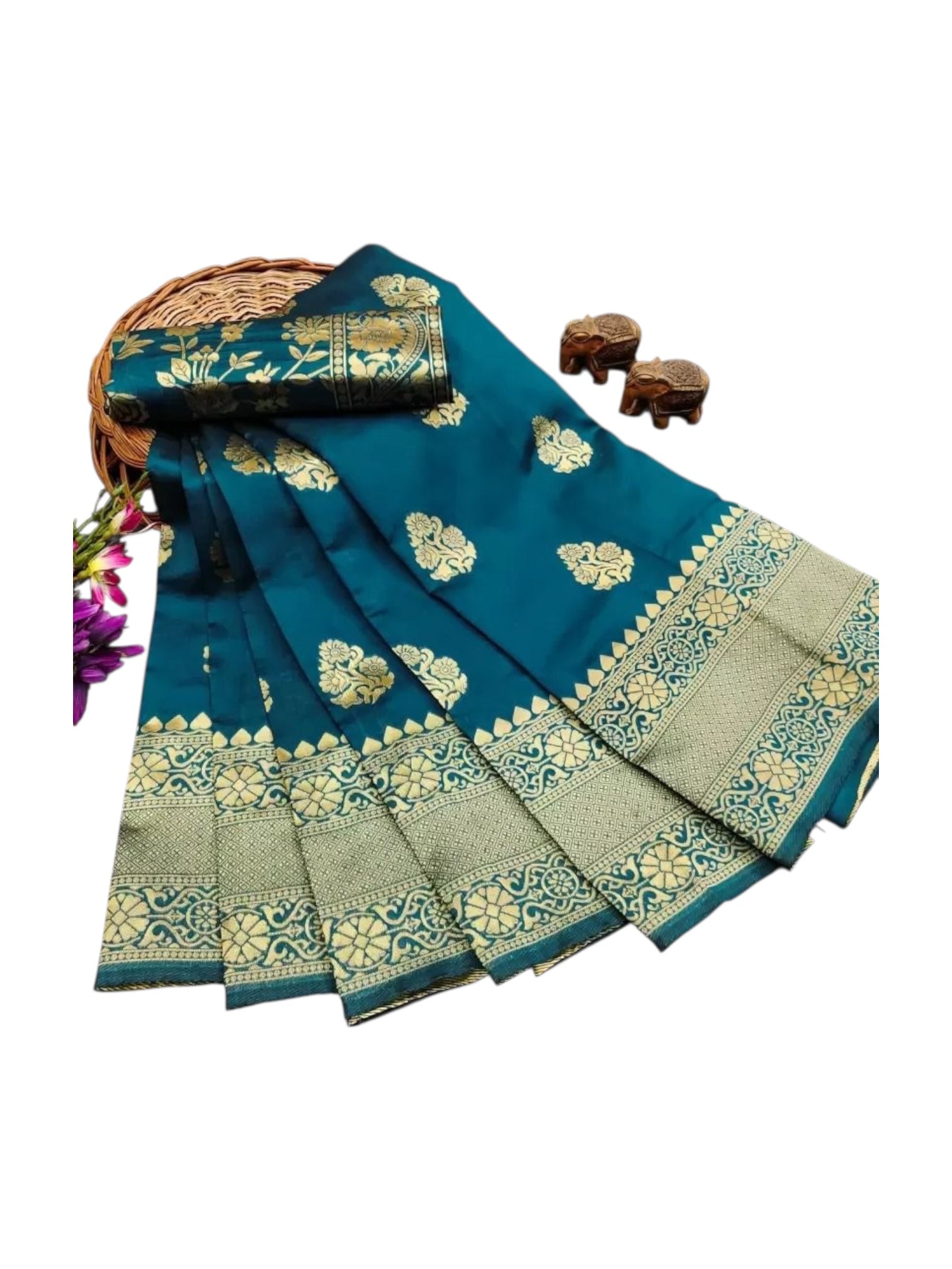 Soft Lichi Silk Traditional Designer Saree, Cultural Wear for Women, 312 - Saree Ghor Charlotte