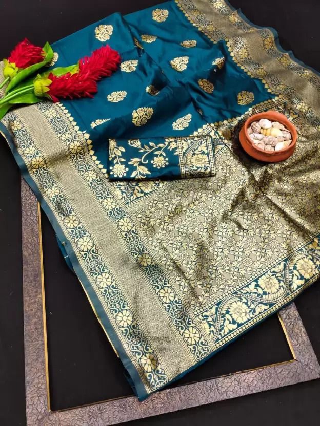 Soft Lichi Silk Traditional Designer Saree, Cultural Wear for Women, 312 - Saree Ghor Charlotte
