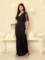 Stylish Party Wear Readymade Saree, Cultural Wear for Women , 01 - Saree Ghor Charlotte