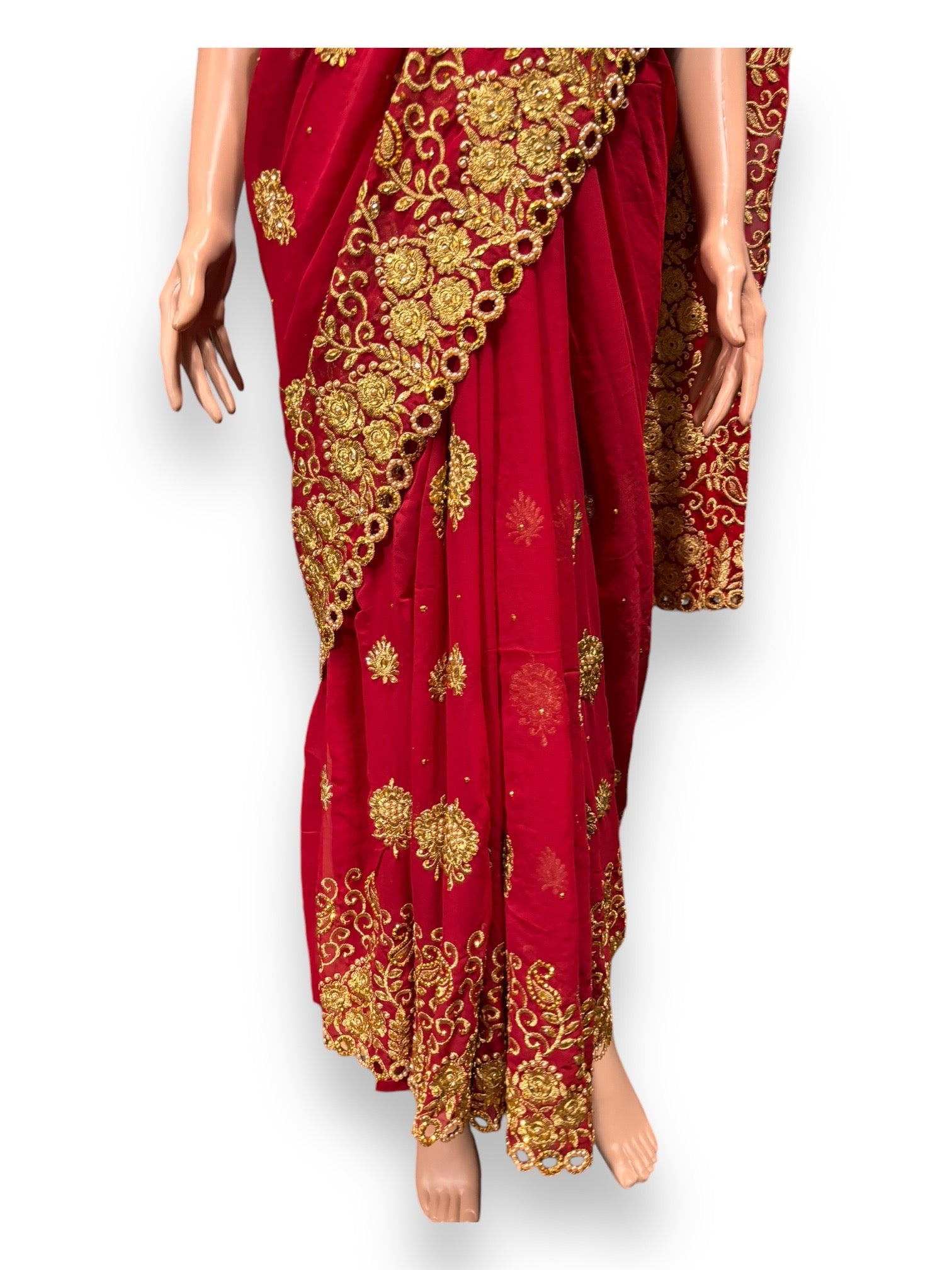 Traditional Designer Saree with Ready Blouse, Elegant Indian Cultural Wear, 014 - Saree Ghor Charlotte