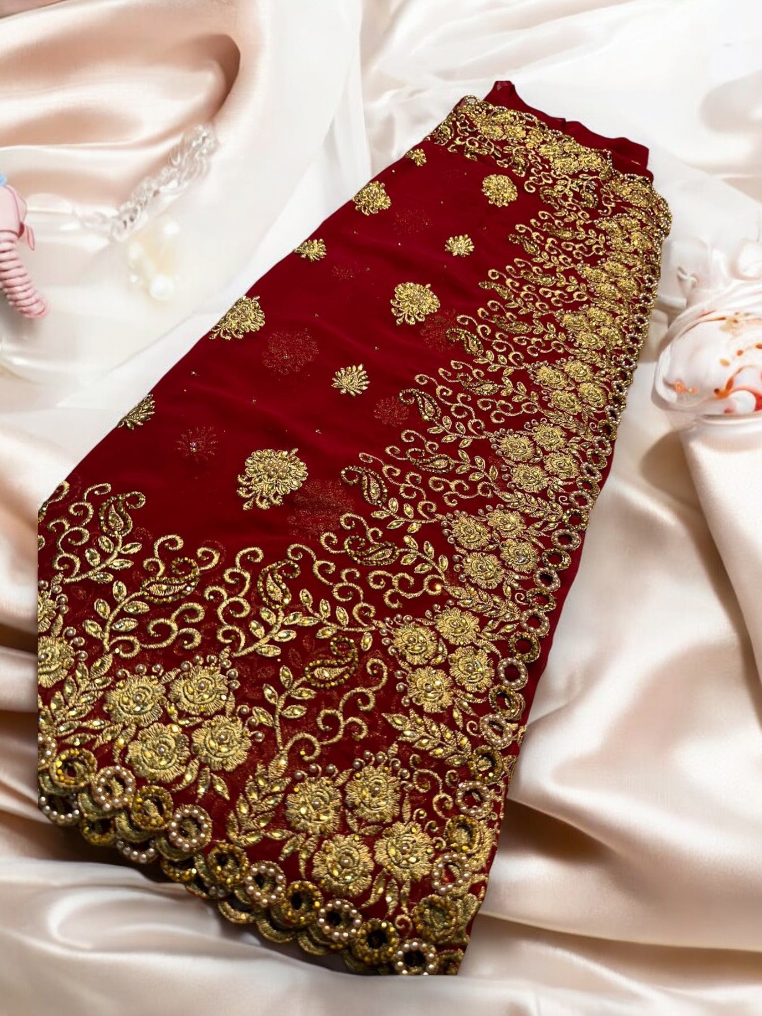 Traditional Designer Saree with Ready Blouse, Elegant Indian Cultural Wear, 014 - Saree Ghor Charlotte