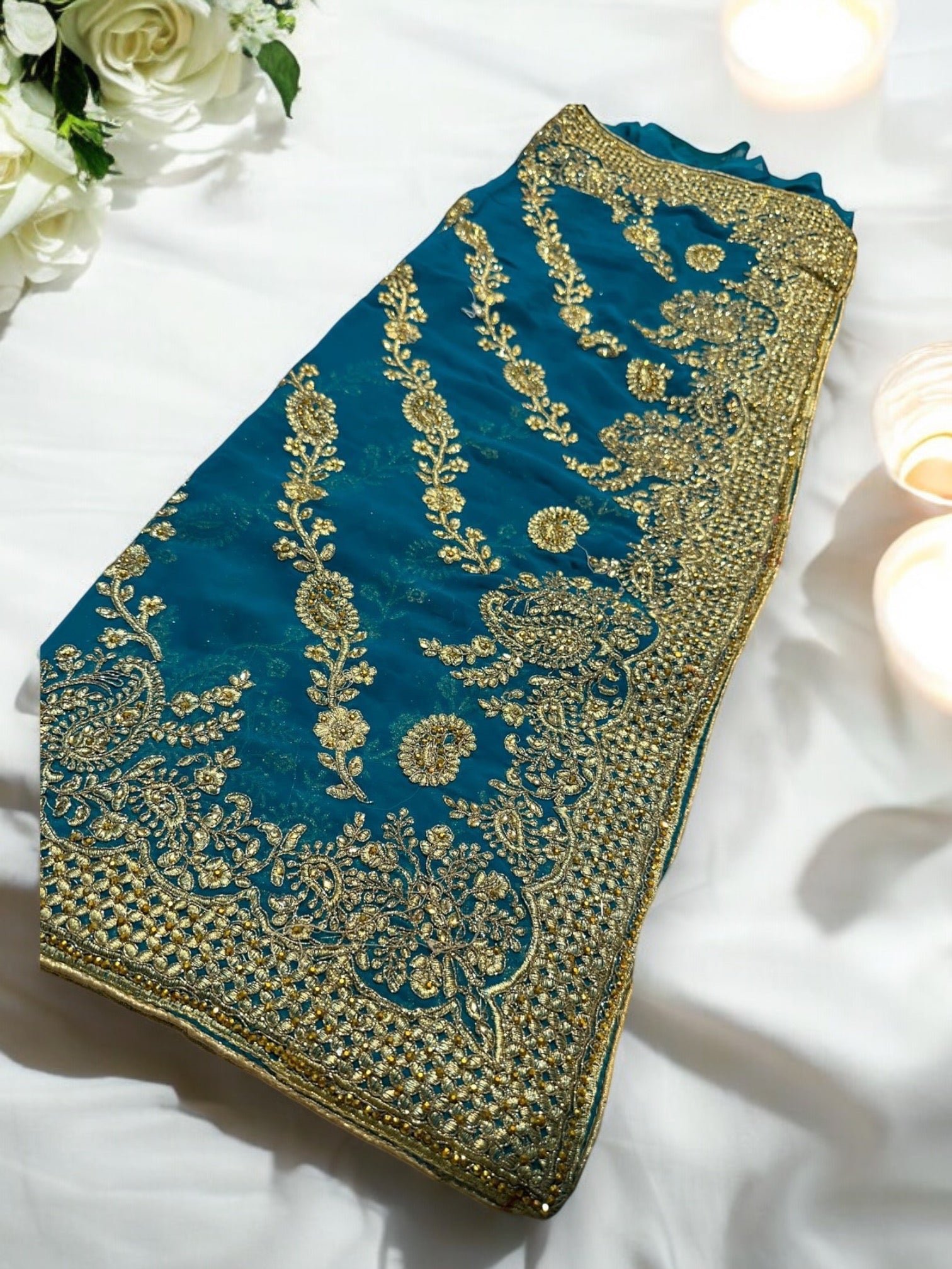 Traditional Designer Saree with Ready Blouse, Elegant Indian Cultural Wear, 015 - Saree Ghor Charlotte