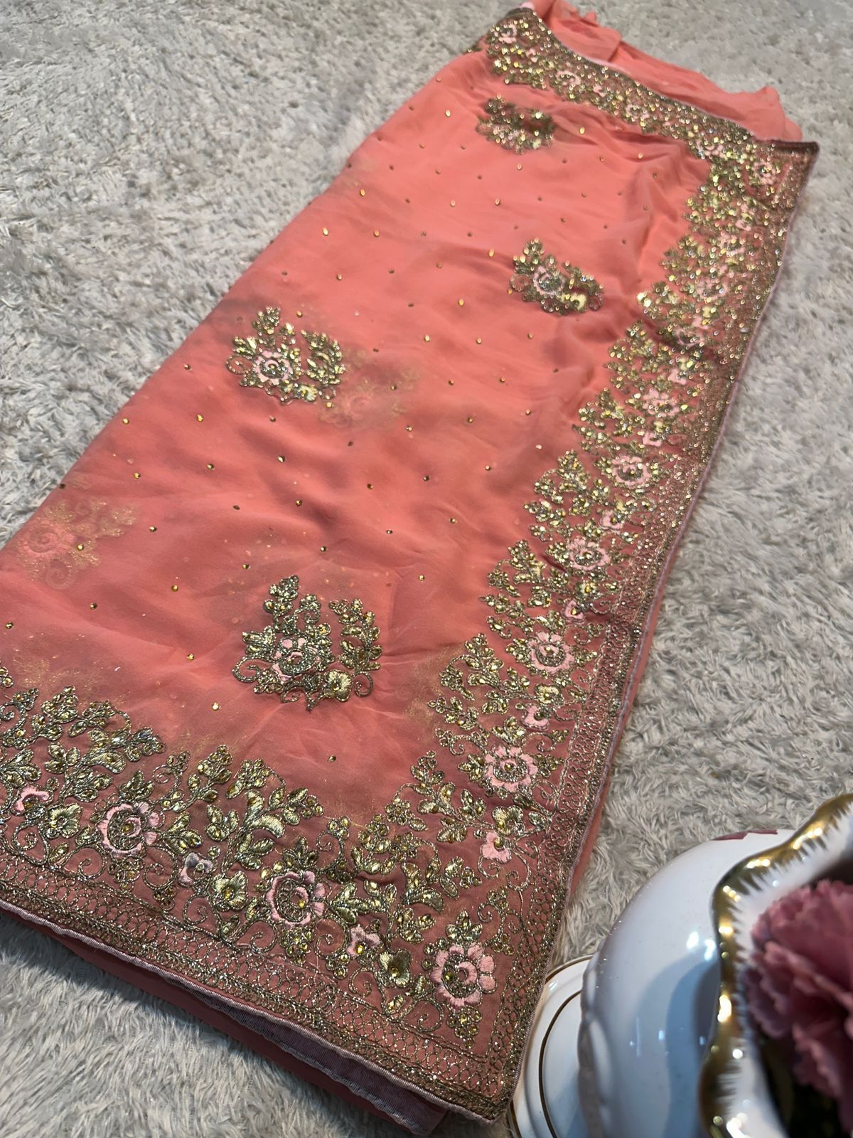 Traditional Designer Saree with Ready Blouse, Elegant Indian Cultural Wear, 016 - Saree Ghor Charlotte