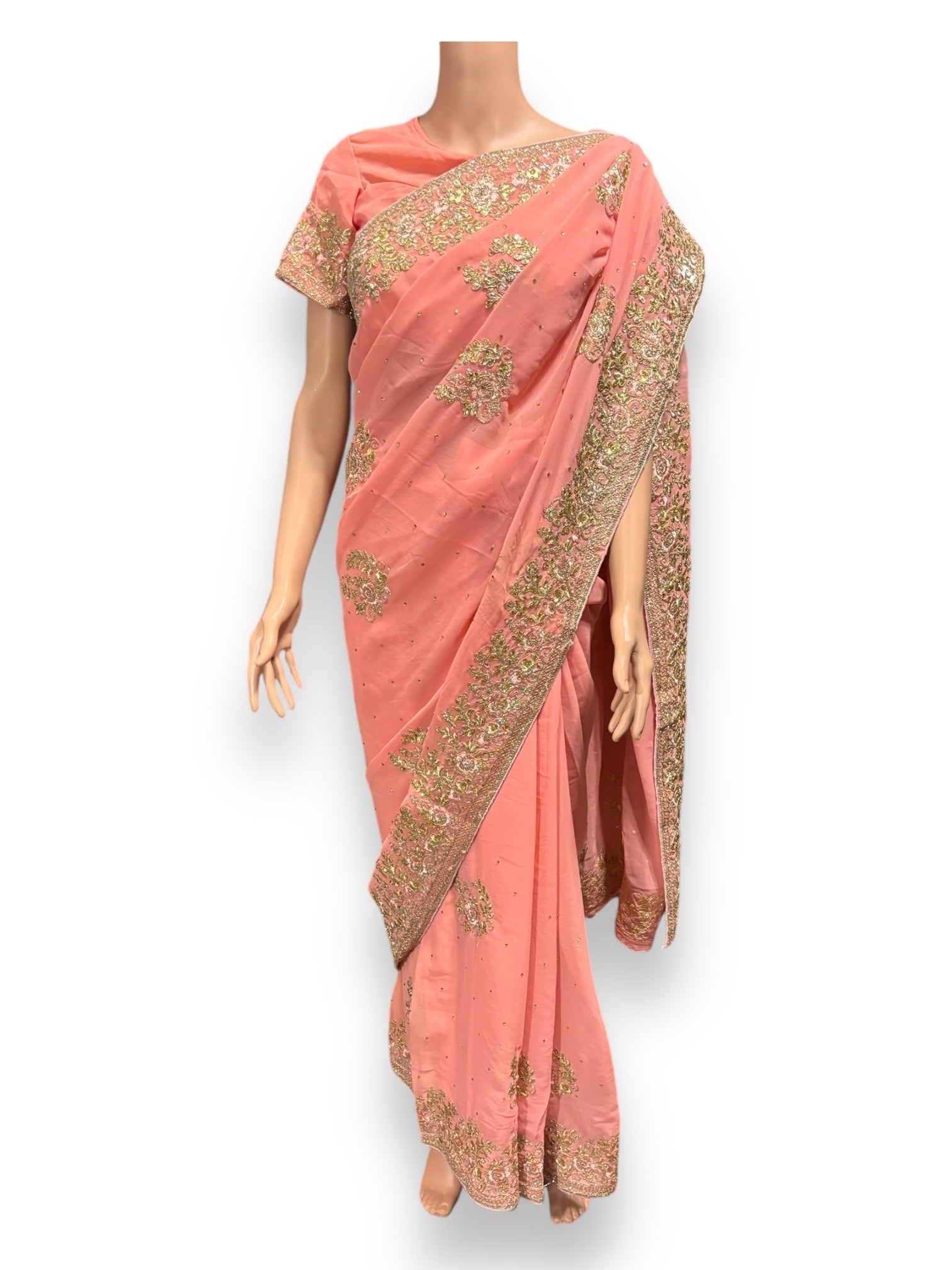 Traditional Designer Saree with Ready Blouse, Elegant Indian Cultural Wear, 016 - Saree Ghor Charlotte