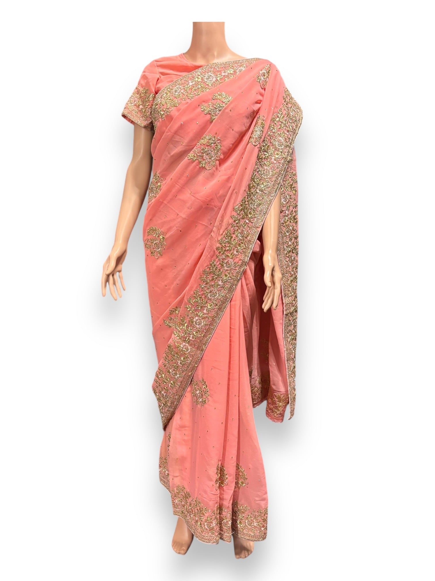 Traditional Designer Saree with Ready Blouse, Elegant Indian Cultural Wear, 016 - Saree Ghor Charlotte