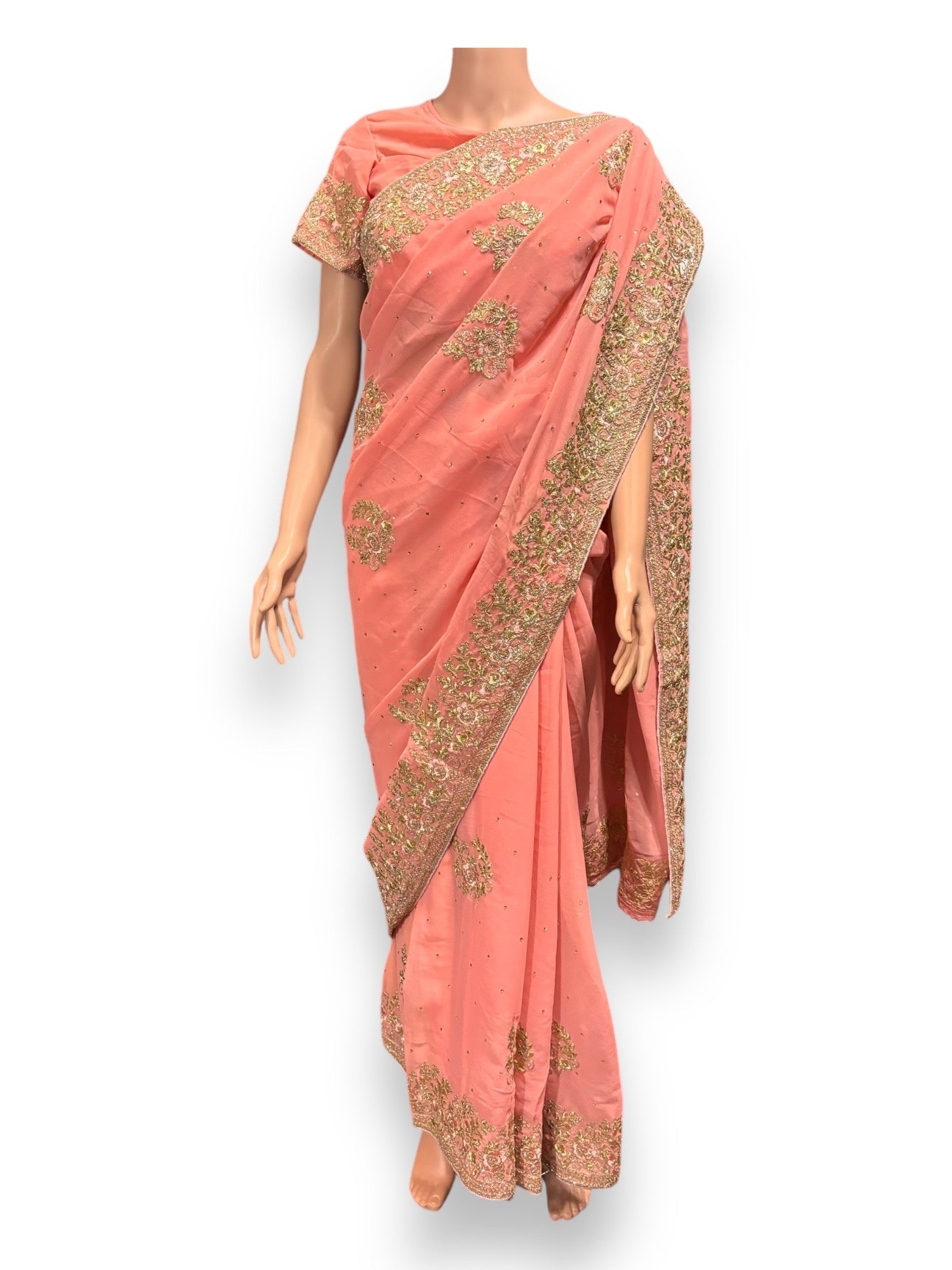 Traditional Designer Saree with Ready Blouse, Elegant Indian Cultural Wear, 016 - Saree Ghor Charlotte